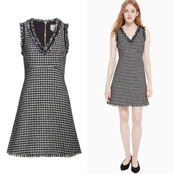 kate spade Dresses & Skirts - Kate Spade houndstooth tweed dress